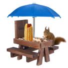 Mesa de piquenique Squirrel Feeder Lalafancy em madeira carbonizada