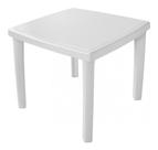 Mesa De Plástico Quadrada 4 Lugares Pés De Plástico Branca