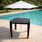 Mesa de Plástico Quadrada Reforçada Desmontavel e Empilhavel Preta 70x70 Cm