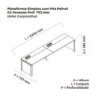Mesa de Plataforma Simples para 2 Pessoas Corporativa 110x792/2p Pscpp110/792/2p