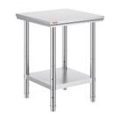 Mesa de preparação e trabalho em aço inoxidável Vevor 60x60x81cm com prateleira