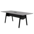 Mesa de Reunião 200cm para 8 Pessoas com Caixa de Tomadas Industrial Executive Cinza/Sagrado/Preto