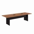 Mesa de Reunião 270cm com 2 Caixas de Tomada Connect Maxicasa Cor:Macadâmia/Branco Tx Mesa de Reunião 270cm com 2 Caixas de Tomada Connect Maxicasa Cor:Macadâmia/Branco Tx