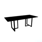 Mesa de Reunião com Caixa de Tomada Retangular 200 x 90 cm Pé Tub PE25 em MDP Cor Preta Base Preta Mesa de Reunião com Caixa de Tomada Retangular 200 x 90 cm Pé Tub PE25 em MDP Cor Preta Base Preta