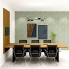 Mesa de Reunião e Painel TV 100% MDF c/ 6 Cadeiras F5 Office