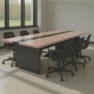 Mesa de Reunião Executiva 6 lugares Premium 2,40m Nogueira
