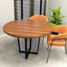 Mesa de Reunião Industrial Redonda 110cm Pés em Metal F5 Mesa de Reunião Industrial Redonda 110cm Pés em Metal F5