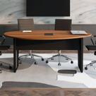 Mesa de Reunião Orgânica 180x105cm com Caixa de Tomadas e Pés em Metal Corporate Mesa de Reunião Orgânica 180x105cm com Caixa de Tomadas e Pés em Metal Corporate