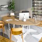 Mesa de Reunião Orgânica 2,70m x 1,60m com Pés em Metal Tampo Bipartido F5 Office