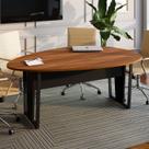 Mesa de Reunião para Escritório 1,80mx1,10m Orgânica com Pés em Metal Corporate F5