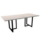 Mesa de Reunião Pé Tubular PE25 em MDP 200 x 90 cm Cor Nogueira CasaBlanca e Base Preta