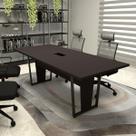 Mesa de Reunião Pés Metal 2m Preta Caixa de Tomadas F5 Mesa de Reunião Pés Metal 2m Preta Caixa de Tomadas F5