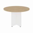 Mesa de Reunião Redonda 110cm Link Maxicasa Cor:Cinza Sagrado/Preto Tx
