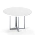 Mesa de Reunião Redonda Tubular P25 Pandin 1,10 M Branco e Cinza Mesa de Reunião Redonda Tubular P25 Pandin 1,10 M Branco e Cinza