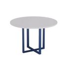 Mesa de Reunião Redonda Tubular P25 Pandin 1,10 M Cinza e Azul Del Rey Mesa de Reunião Redonda Tubular P25 Pandin 1,10 M Cinza e Azul Del Rey