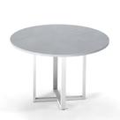 Mesa de Reunião Redonda Tubular P25 Pandin 1,10 M Cinza e Branco Mesa de Reunião Redonda Tubular P25 Pandin 1,10 M Cinza e Branco