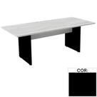 Mesa de Reunião Retangular 200 x 90 cm Pé Painel PE25 em MDP Preta com Base Preta Mesa de Reunião Retangular 200 x 90 cm Pé Painel PE25 em MDP Preta com Base Preta
