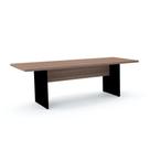 Mesa de Reunião Retangular 200 x 90 cm Pé Painel PE40 em MDP Cor Walnut Base Preta