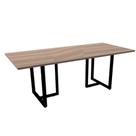 Mesa de Reunião Retangular 200 x 90 cm Pé Tub PE25 em MDP Cor Noce Naturalle Base Preta Mesa de Reunião Retangular 200 x 90 cm Pé Tub PE25 em MDP Cor Noce Naturalle Base Preta