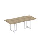 Mesa de Reunião Retangular 200x90cm MR2000P25TUB Branco/Noce Marromle