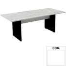 Mesa de Reunião Retangular 260 x 120 cm Pé Painel PE25 em MDP Cor Branca Base Branca