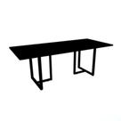 Mesa de Reunião Retangular 260 x 120 cm Pé Tubular PE25 em MDP Cor Preta Mesa de Reunião Retangular 260 x 120 cm Pé Tubular PE25 em MDP Cor Preta