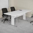 Mesa de Reunião Retangular 6 Lugares Pé Painel 200x90cm Yescasa Cinza Mesa de Reunião Retangular 6 Lugares Pé Painel 200x90cm Yescasa Cinza