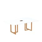 Mesa de Reunião Retangular com Power Box 200x90cm Mr2000p25tub
