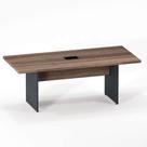 Mesa De Reunião Retangular Com Power Box PE 40 Pandin 2,00 M Walnut e Grafito