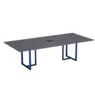 Mesa de Reunião Retangular com Power Box Tubular P25 Pandin 2,6 M Grafito e Azul Del Rey