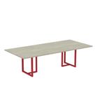 Mesa de Reunião Retangular Tubular P25 Pandin 2,0 M Casablanca e Vermelho Mesa de Reunião Retangular Tubular P25 Pandin 2,0 M Casablanca e Vermelho