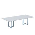 Mesa de Reunião Retangular Tubular P25 Pandin 2,0 M Cinza e Azul Dali Mesa de Reunião Retangular Tubular P25 Pandin 2,0 M Cinza e Azul Dali