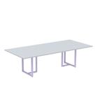 Mesa de Reunião Retangular Tubular P25 Pandin 2,0 M Cinza e Lilas Mesa de Reunião Retangular Tubular P25 Pandin 2,0 M Cinza e Lilas