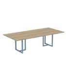 Mesa de Reunião Retangular Tubular P25 Pandin 2,0 M Noce Naturale e Azul Dali Mesa de Reunião Retangular Tubular P25 Pandin 2,0 M Noce Naturale e Azul Dali