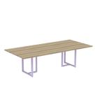 Mesa de Reunião Retangular Tubular P25 Pandin 2,0 M Noce Naturale e Lilas Mesa de Reunião Retangular Tubular P25 Pandin 2,0 M Noce Naturale e Lilas