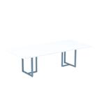 Mesa de Reunião Retangular Tubular P25 Pandin 2,6 M Branco e Azul Dali Mesa de Reunião Retangular Tubular P25 Pandin 2,6 M Branco e Azul Dali