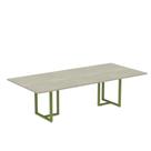 Mesa de Reunião Retangular Tubular P25 Pandin 2,6 M Casablanca e Verde Mesa de Reunião Retangular Tubular P25 Pandin 2,6 M Casablanca e Verde
