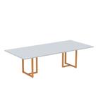 Mesa de Reunião Retangular Tubular P25 Pandin 2,6 M Cinza e Laranja Mesa de Reunião Retangular Tubular P25 Pandin 2,6 M Cinza e Laranja