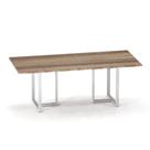 Mesa de Reunião Retangular Tubular P25 Pandin 2,6 M Noce Naturale e Cinza Mesa de Reunião Retangular Tubular P25 Pandin 2,6 M Noce Naturale e Cinza