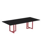 Mesa de Reunião Retangular Tubular P25 Pandin 2,6 M Preto e Vermelho Mesa de Reunião Retangular Tubular P25 Pandin 2,6 M Preto e Vermelho