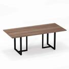 Mesa de Reunião Retangular Tubular P25 Pandin 2,6 M Walnut e Preto Mesa de Reunião Retangular Tubular P25 Pandin 2,6 M Walnut e Preto
