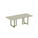 Mesa De Reunião Retangular Tubular PE 40 Pandin 2,00 M Casablanca e Verde Mesa De Reunião Retangular Tubular PE 40 Pandin 2,00 M Casablanca e Verde