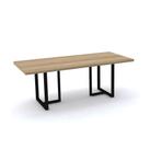 Mesa De Reunião Retangular Tubular PE 40 Pandin 2,00 M Noce Naturale e Preto Mesa De Reunião Retangular Tubular PE 40 Pandin 2,00 M Noce Naturale e Preto