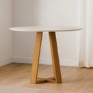 Mesa de Sala de Jantar Tampo Redondo com Vidro 117cm Vitória