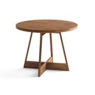 Mesa de Sala Jantar Átria 1594 Redonda Aço c/Tampo Madeirado Redondo 100cm Nogal/Freijo Rose - Carraro
