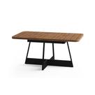 Mesa de Sala Jantar Átria Retangular 1592 Aço c/Tampo Madeirado 160x90cm Nogal/preto/preto - Carraro