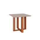 Mesa de Sala Jantar Flora c/Tampo Madeirado 94X94cm Cinamomo/Off White - Cimol