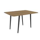 Mesa de Sala Jantar Iguaçu Aço c/Tampo Madeirado 160x90cm Preto Fosco/Nogueira - Kappesberg