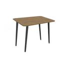 Mesa de Sala Jantar Iguaçu Aço c/Tampo Madeirado 90x90cm Preto Fosco/Nogueira - Kappesberg