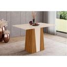 Mesa de Sala Jantar Orus + Tampo Madeirado 120x80cm Nature/Off White - Henn